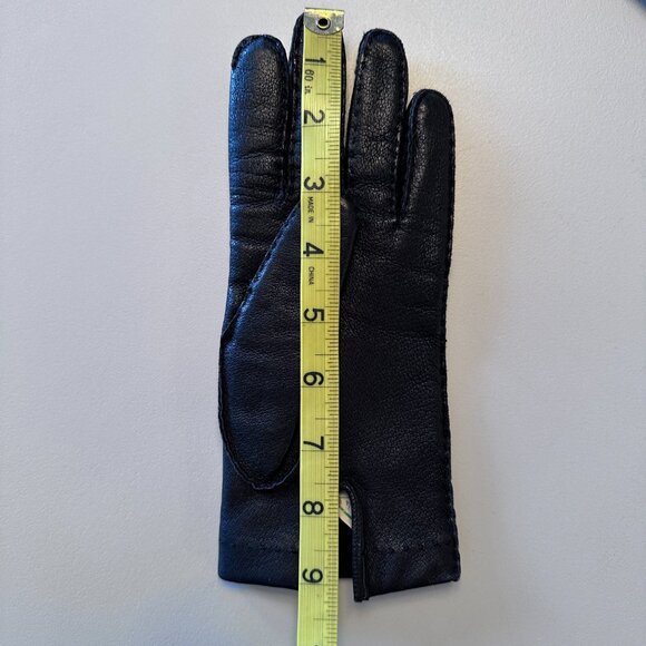 Women's Winter Leather Gloves sz 7.5 - Matt Black - Picture 7 of 11